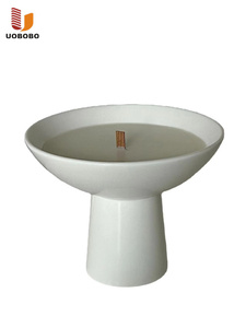 UOBOBO – Nouveau récipient minimaliste pour bougie à mèche en bois, large ouverture, vide, beige, bol vertical pour bougie - Product Image 4