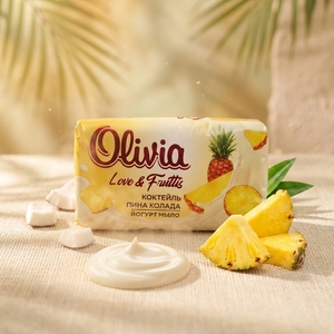 Love & Fruttis Pineapple Moisturizing Fruit Scented Bar <b>Soap</b> with Glycerin for Daily Use 140 g Olivia - Product Image 1