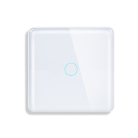 Interrupteur intelligent Wifi Tuya avec panneau en verre à bords arrondis Tawoia, compatible BLE, CE, RoHS