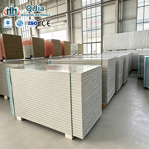 Panneau mural écologique fait main pour salle blanche, panneau sandwich en <span class=keywords><strong>laine</strong></span> <span class=keywords><strong>de</strong></span> roche <span class=keywords><strong>de</strong></span> magnésium avec matériaux en <span class=keywords><strong>verre</strong></span> et métal propres - Product Image 4
