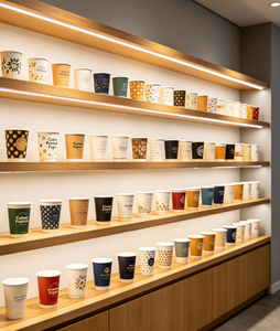 Vasos de Papel Impresos Personalizados con su Propio Logotipo, Vasos de Café Desechables de Alta Calidad para Pizzerías y Cafeterías de Marca - Product Image 4