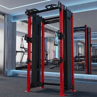 Machine de musculation à poulies croisées double réglable avec pile de poids pour entraînement fonctionnel à domicile
