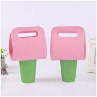 Portavasos Desechable de Papel para 1 o 2 Vasos, con Asa, para Llevar, para Cafeterías