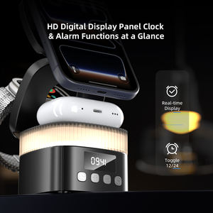 WISESIR ที่ชาร์จ GaN 15W รุ่นใหม่ ที่ชาร์จไร้สายแบบพับได้สำหรับวางบนโต๊ะ 3 in 1 แท่นชาร์จไร้สายแม่เหล็กสำหรับ IPad และสมาร์ทโฟน - Product Image 3