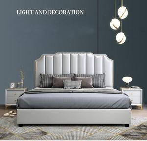 <span class=keywords><strong>Letti</strong></span> di Lusso Compatti all'Ingrosso, Letto Matrimoniale in Pelle Bianca con Testiera Alta - Product Image 4