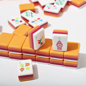Four-layer orange acrylic American-style <b>mahjong</b> <b>set</b> American <b>Mahjong</b> Rack with Magnetic Pusher <b>Mahjong</b> Tiles Holder - Product Image 2