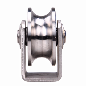 Großhandel Edelstahl u Schiene Führung Lenkräder fest starre Schrank Schiebetür Rollen rolle Vnut Rad schwere - Product Image 3
