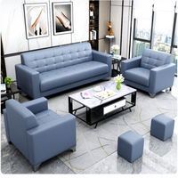 Canapé Moderne en Cuir pour Bureau, Ensemble de Canapés de Réception, Canapé de Luxe Moderne