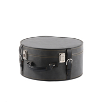 Boîte de rangement ronde personnalisée en PVC et cuir verni avec serrure, style vintage de luxe, pour chapeaux, valises de rangement domestique et ensembles de bagages de voyage à main