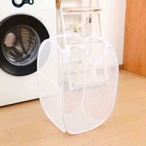 Durable Collapsible <b>Baskets</b> Mesh Pop up With Side Pocket Foldable Clothes Storage Hamper for <b>Laundry</b> Gift - Product Image 3
