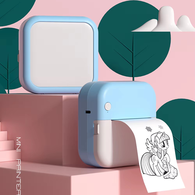 Mini Thermal Printer Multifunction Portable Sticker Maker Instant Photo Inkless Printing Support BT Connection