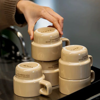 Tasses à café en céramique mignonnes de 10 oz, tasses à café au lait pour couple, tasse à café en céramique créative adorable empilable, vente en gros