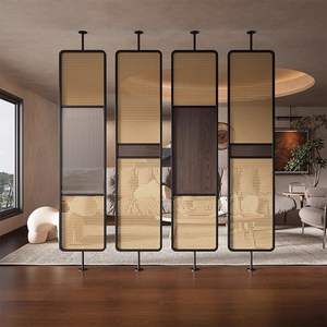 Cloison de séparation, Mur de <span class=keywords><strong>fond</strong></span> en rotin et bois tressé, Chambre à coucher, Chambre de style chinois moderne, Style <span class=keywords><strong>japonais</strong></span> - Product Image 3