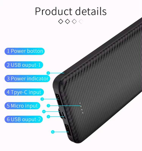 Batterie externe ultra-légère de 20000 mAh à grande capacité, design ultra-fin, <span class=keywords><strong>chargeur</strong></span> ultra-rapide 20W pour l'extérieur - Product Image 4