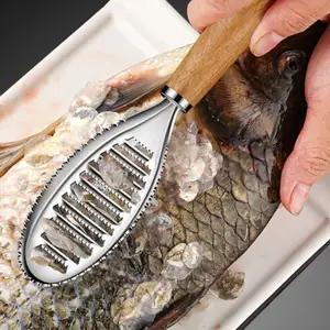 Manual 304 Stainless Steel Fish Scale Scraper Kitchen Manual Fish Scale Planer Cleaning Tool Kitchen Gadgets
