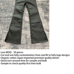 DENIMGUYS Jeans évasés cirés rétro pour hommes avec logo brodé personnalisé, jeans <span class=keywords><strong>bootcut</strong></span> cirés - Product Image 4