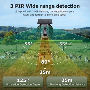 Camera giám sát động vật hoang dã 4G, tích hợp trí tuệ nhân tạo, không dây, năng lượng mặt trời 5W, phát hiện chuyển động PIR, camera đường mòn trang trại 3MP với GPS - Product Image 5