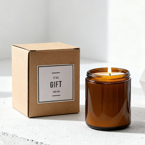 Frascos para velas, recipientes para velas de lujo de 12 oz, 10 oz y 8 oz, frascos de vidrio ámbar esmerilado para velas con tapa y cajas de embalaje - Product Image 2