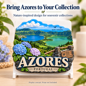 Aimant de réfrigérateur en résine WeiVista Azores Portugal, souvenirs touristiques des 7 villes et des lacs, fabricant en gros personnalisé - Product Image 1