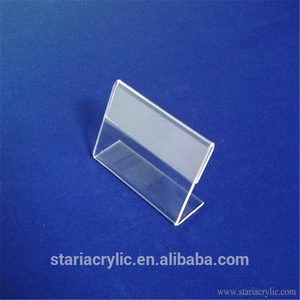 Acrilico trasparente L stile Tavolo Carta di Nome Price Tag Advertising Sign Display Stand Holder - Product Image 1