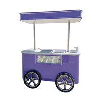 Chariot de vente de glace italienne glacée, chariot de glace réfrigéré électrique solaire