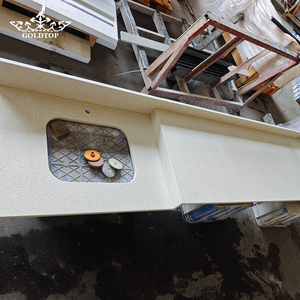 Goldtop <b>Stone</b> Polished Customized Size 2005 <b>Artificial</b> Quartz <b>Stone</b> Snow White Countertop Vanity Tops for Project Villa Hotel - Product Image 3