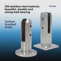 Edelstahl-Glasklammer für Schwimmbäder und Treppengeländer, bohrfreier, bodenmontierter Halter für gehärtetes Glas, modernes Glasgeländer