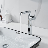 Robinet de lavabo simple trou Momali en laiton avec cartouche céramique, finition noir gunmetal, poignée unique, eau froide/chaude