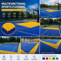 Dalles de sol sportives modulaires à emboîtement, revêtement de sol suspendu en PP multi-usages pour l'extérieur, pour le basketball, le tennis, le pickleball