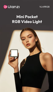 มินิ <span class=keywords><strong>ulanzi</strong></span> <span class=keywords><strong>VL</strong></span>-49 RGB Pro สีเต็มรูปแบบนำวิดีโอแสงกล้อง2500K to9000K แสงสำหรับการถ่ายภาพด้วย diffuser รังผึ้ง - Product Image 6