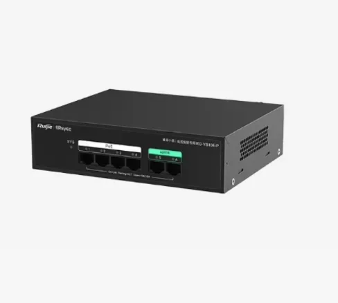 Ruijie Rg-Ys106-P Professional 6-Port 100Mbps Ethernet Poe Switch for Security Monitoring
