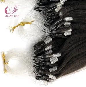 Groothandel Human Hair Extensions Bruine Kleur Easy Micro Ring/Links/Lus/Kralen Micro Bond Hair Extensions