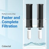 Filtre à eau par gravité Cobectal 3,0 gallons en acier inoxydable 304, purificateur de comptoir à 8 étapes avec charbon actif, support et filtres
