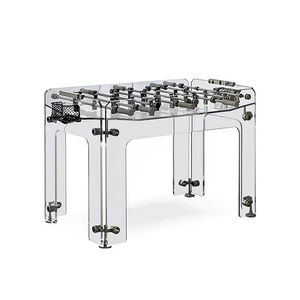 Mesa <span class=keywords><strong>de</strong></span> Futbolín Profesional Comercial para Adultos, <span class=keywords><strong>de</strong></span> Vidrio y Acero Inoxidable, Grande, <span class=keywords><strong>de</strong></span> Lujo, para Interiores, Personalizable, Negra - Product Image 1