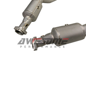 AWESOME Collecteur d'échappement sport avec catalyseur en acier inoxydable 304 brossé/avec protections thermiques pour Mercedes-Benz GLS63/X166/GLE63/63S <span class=keywords><strong>AMG</strong></span> C292 - Product Image 3