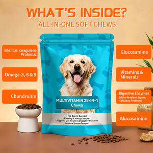 Suplemento multivitamínico <span class=keywords><strong>para</strong></span> masticar <span class=keywords><strong>para</strong></span> <span class=keywords><strong>perros</strong></span> Fórmula 12 en 1 <span class=keywords><strong>de</strong></span> grado humano que apoya el crecimiento <span class=keywords><strong>de</strong></span> cachorros hasta la salud <span class=keywords><strong>de</strong></span> personas mayores Formulado por veterinario - Product Image 2