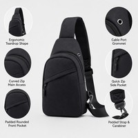 Sac bandoulière unisexe personnalisé, léger, avec fermeture éclair, rembourré, en maille, pour randonnée, ville, affaires
