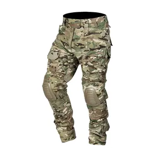 Idogear Camo ngụy trang ngoài trời đào tạo chiến đấu quần quần chiến thuật với miếng đệm đầu gối cho chúng tôi và Nga