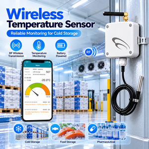 Capteur de température sans fil étanche pour la surveillance interne de la chaîne alimentaire, avec une précision de 0,5°C, pour l'alarme à distance des entrepôts - Product Image 1