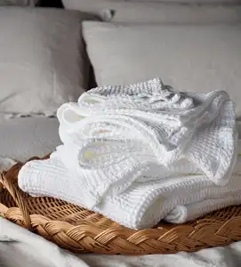 热销柔软夏季春季毛毯睡毯编织棉华夫毛巾沙发凉爽扔