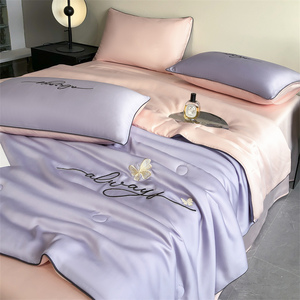 Edredón <span class=keywords><strong>de</strong></span> seda helada para verano, juego <span class=keywords><strong>de</strong></span> <span class=keywords><strong>cama</strong></span> con aire acondicionado, sensación fresca, juego <span class=keywords><strong>de</strong></span> edredón para dormitorio <span class=keywords><strong>de</strong></span> estudiantes en casa, edredón fino <span class=keywords><strong>de</strong></span> verano <span class=keywords><strong>de</strong></span> cuatro piezas - Product Image 1