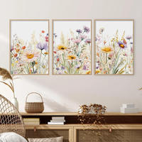Décoration de salon, style nordique, 3 panneaux, impression numérique moderne, peinture murale en aquarelle fraîche, nature morte, cristal, porcelaine