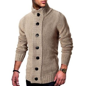 2022 Otoño Invierno para hombres de calidad de <span class=keywords><strong>Amazon</strong></span> cárdigan de punto suéter abrigo nueva moda estilo europeo americano - Product Image 4