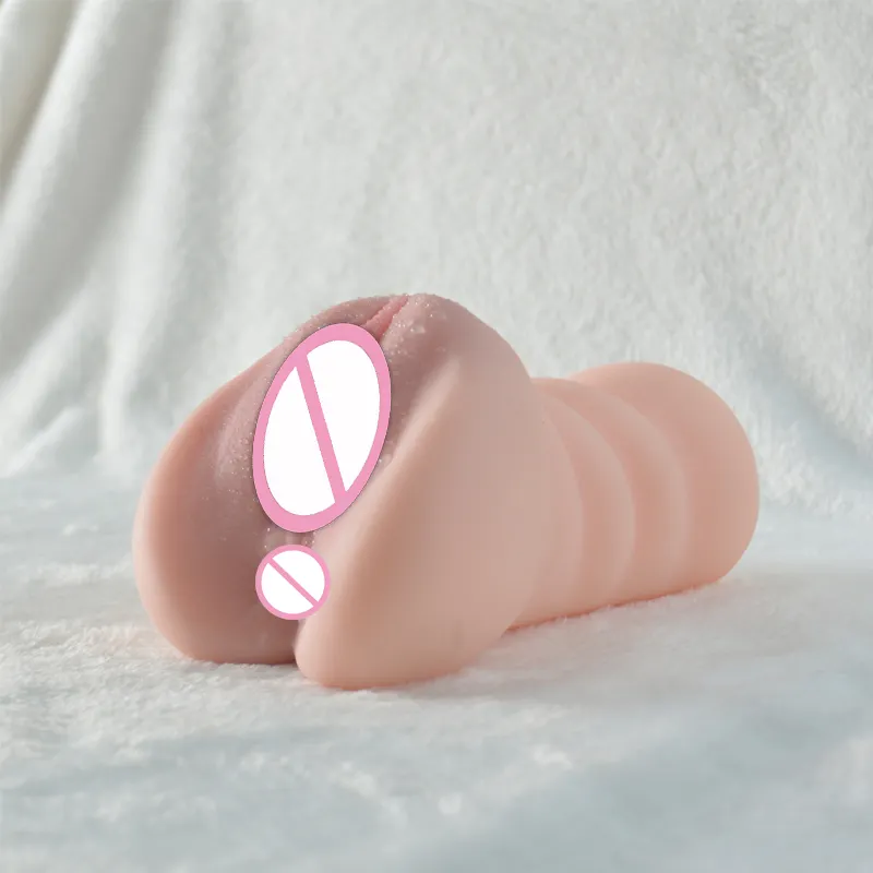 Double Channel Realistic Silicone Vagina Anal Real Touch Sex Toys Masturbation Cup For Men Oral Sex Ass Anal plug Masturbator