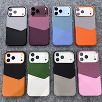 Étui en cuir PU de luxe de couleur assortie pour iPhone 17 Pro Max/17 Pro, étui magnétique avec fente pour cartes, orange