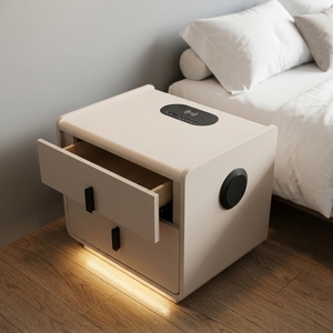Smart Bedside Table with Wireless Charger, Bluetooth Speaker Nightstand with Storage <strong>Drawer</strong>, Modern Bedroom Furniture Home Hotel - Product Image 2