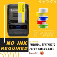 Printer Label Kabel Komunikasi Detonger DP23S, Kabel Jaringan Ruang Komputer, Penanda ID Kabel Serat Optik