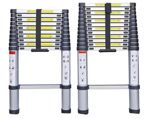 <span class=keywords><strong>Escalera</strong></span> Telescópica de Aluminio de 10 Peldaños - Grado Profesional para Construcción y Trabajos en Techos - Product Image 2