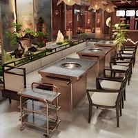 Ensemble table et chaises modernes en marbre pour restaurants, cafés, salons de thé - Mobilier commercial durable et écologique