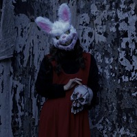 Máscara de Conejo de Peluche con Luces LED, Máscara Facial Completa de Terror, Disfraz de Halloween para Adultos, Venta al Por Mayor